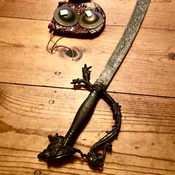 SOLD-Belly dance sword and finger cymbals - Picture 2 of 4